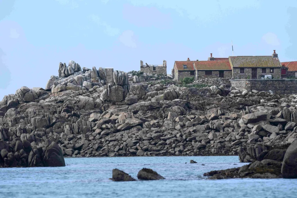 Stone houses on rocky coastal landscape